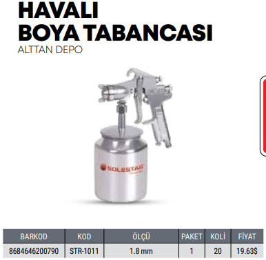 HAVALI BOYA TABANCASI ALTTAN DEPO