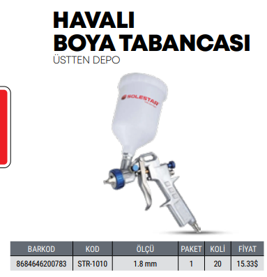 HAVALI BOYA TABANCASI ÜSTTEN DEPO